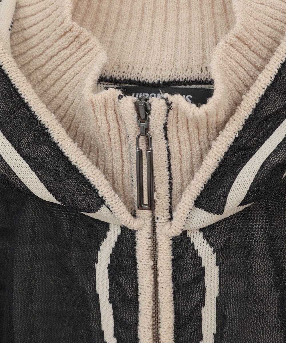 RLFAF01390 HIROKO BIS GRANDE(ヒロコ ビス グランデ) 【追加予約/大きいサイズ】ジャカードニットブルゾン ベージュ