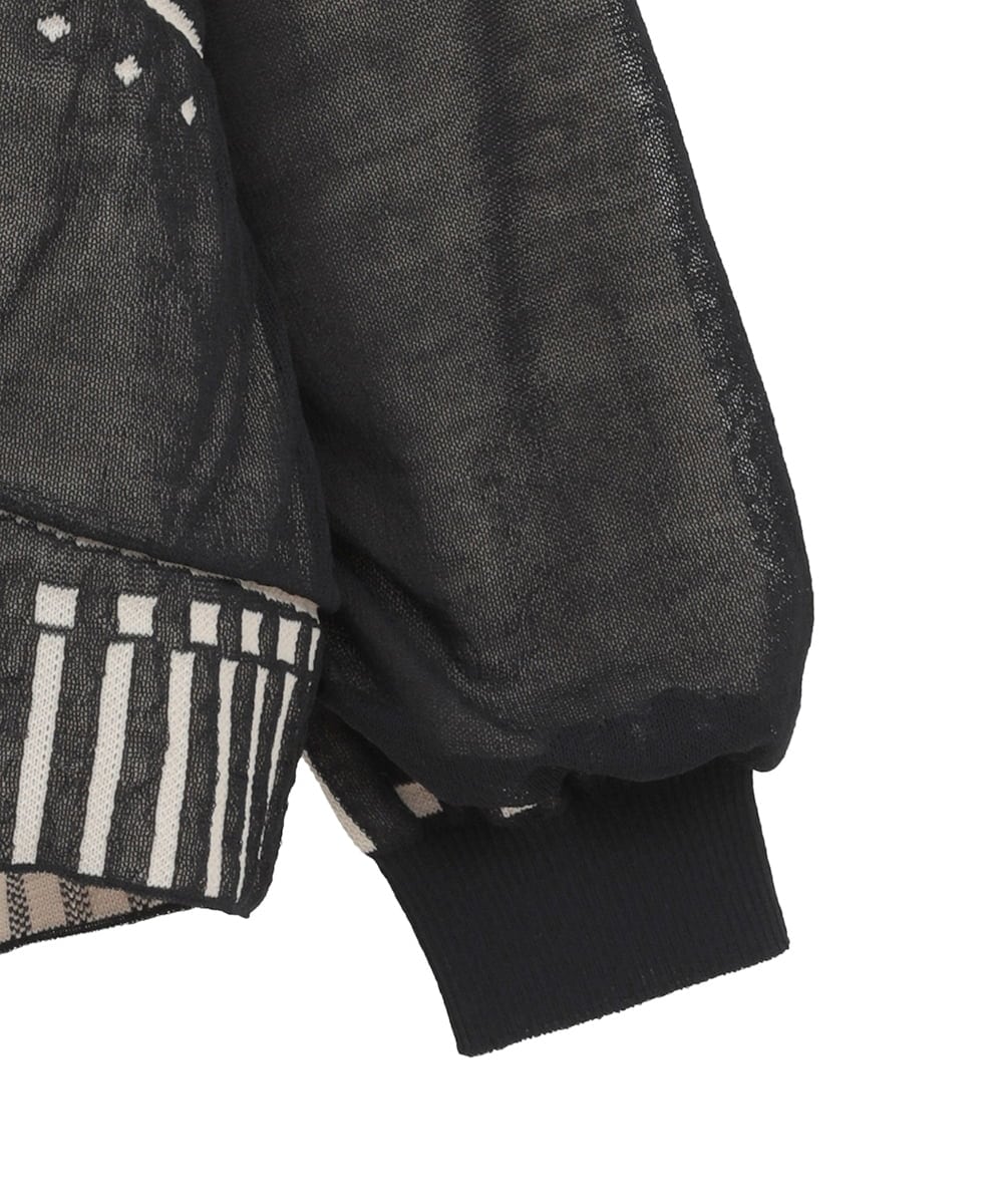 RLFAF01390 HIROKO BIS GRANDE(ヒロコ ビス グランデ) 【追加予約/大きいサイズ】ジャカードニットブルゾン ベージュ