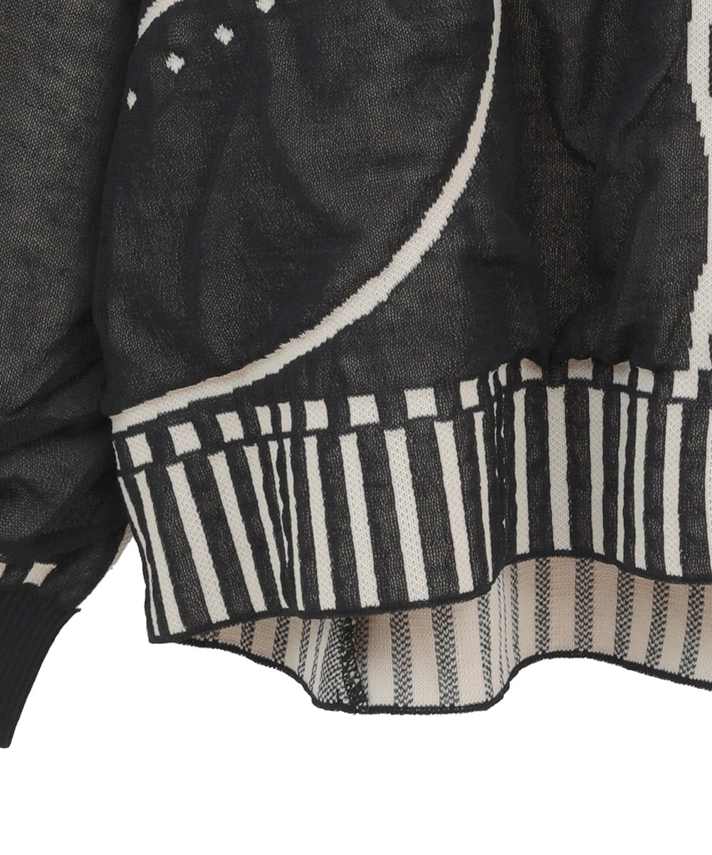 RLFAF01390 HIROKO BIS GRANDE(ヒロコ ビス グランデ) 【追加予約/大きいサイズ】ジャカードニットブルゾン ベージュ