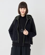 RLFAF01390 HIROKO BIS GRANDE(ヒロコ ビス グランデ) 【追加予約/大きいサイズ】ジャカードニットブルゾン ベージュ