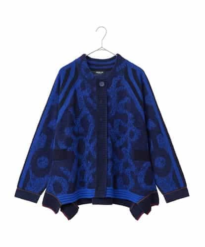 RLFAF60420 HIROKO BIS GRANDE 【大きいサイズ】ロゴジャカードニットカーディガン