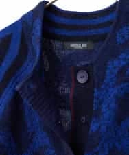 RLFAF60420 HIROKO BIS GRANDE(ヒロコ ビス グランデ) 【大きいサイズ】ロゴジャカードニットカーディガン ブルー