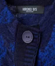 RLFAF60420 HIROKO BIS GRANDE(ヒロコ ビス グランデ) 【大きいサイズ】ロゴジャカードニットカーディガン ブルー
