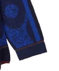 RLFAF60420 HIROKO BIS GRANDE(ヒロコ ビス グランデ) 【大きいサイズ】ロゴジャカードニットカーディガン ブルー