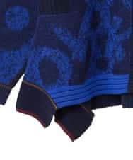 RLFAF60420 HIROKO BIS GRANDE(ヒロコ ビス グランデ) 【大きいサイズ】ロゴジャカードニットカーディガン ブルー