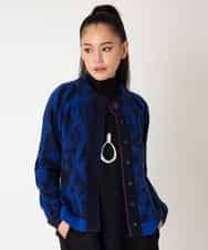 RLFAF60420 HIROKO BIS GRANDE(ヒロコ ビス グランデ) 【大きいサイズ】ロゴジャカードニットカーディガン ブルー