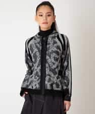 RLFAF60420 HIROKO BIS GRANDE(ヒロコ ビス グランデ) 【大きいサイズ】ロゴジャカードニットカーディガン ブラック