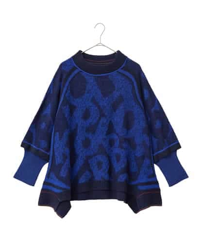 RLFAF61390 HIROKO BIS GRANDE 【大きいサイズ】ロゴジャカードニットプルオーバー