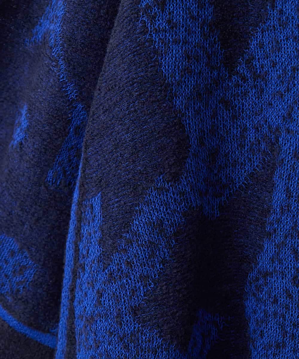 RLFAF61390 HIROKO BIS GRANDE(ヒロコ ビス グランデ) 【大きいサイズ】ロゴジャカードニットプルオーバー ブルー