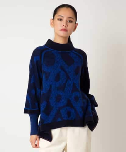 RLFAF61390 HIROKO BIS GRANDE 【大きいサイズ】ロゴジャカードニットプルオーバー