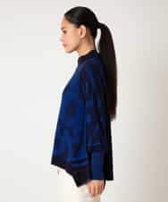 RLFAF61390 HIROKO BIS GRANDE(ヒロコ ビス グランデ) 【大きいサイズ】ロゴジャカードニットプルオーバー ブルー