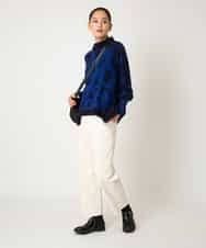 RLFAF61390 HIROKO BIS GRANDE(ヒロコ ビス グランデ) 【大きいサイズ】ロゴジャカードニットプルオーバー ブルー