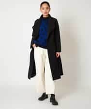 RLFAF61390 HIROKO BIS GRANDE(ヒロコ ビス グランデ) 【大きいサイズ】ロゴジャカードニットプルオーバー ブルー