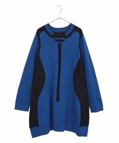 RLFAF65320 HIROKO BIS GRANDE 配色切り替えスパンコールニットチュニック