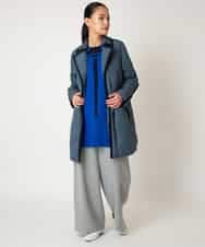 RLFAF65320 HIROKO BIS GRANDE(ヒロコ ビス グランデ) 【大きいサイズ】配色切り替えスパンコールニットチュニック グレー