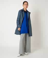 RLFAF65320 HIROKO BIS GRANDE(ヒロコ ビス グランデ) 【大きいサイズ】配色切り替えスパンコールニットチュニック グレー