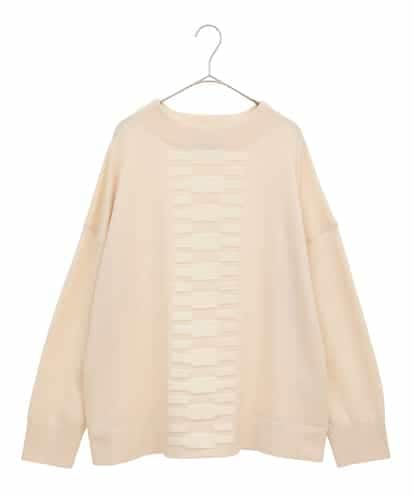 RLFAF66290 HIROKO BIS GRANDE 幾何柄モチーフスパンコールニットプルオーバー