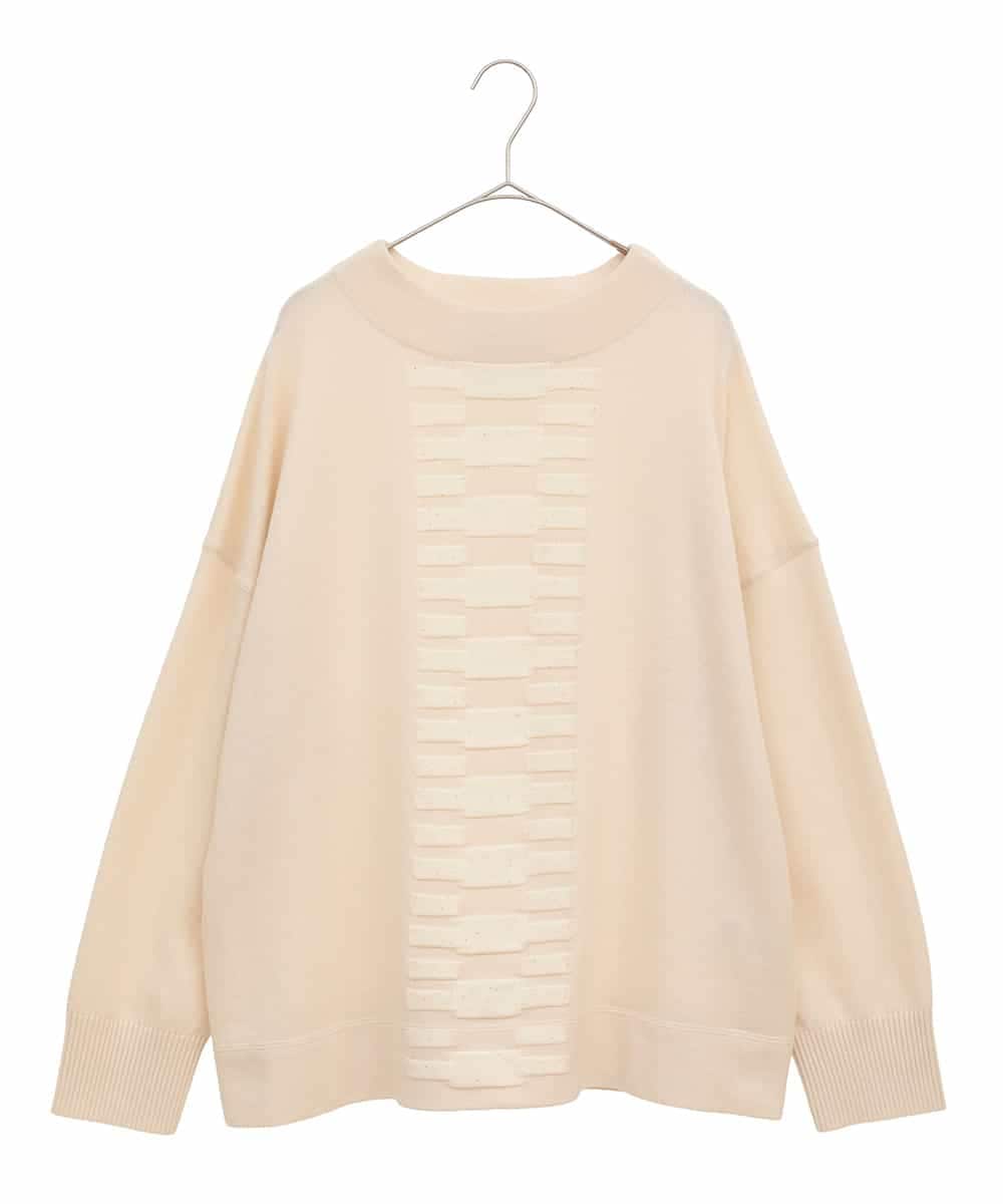 RLFAF66290 HIROKO BIS GRANDE 幾何柄モチーフスパンコールニットプルオーバー