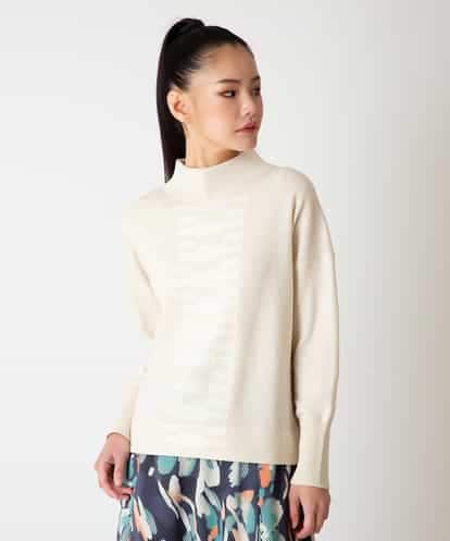 RLFAF66290 HIROKO BIS GRANDE 【大きいサイズ】幾何柄モチーフスパンコールニットプルオーバー