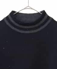 RLFAF67260 HIROKO BIS GRANDE(ヒロコ ビス グランデ) 【大きいサイズ】ボーダーネックスパンコールニットプルオーバー グレー