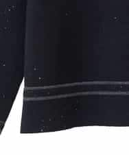 RLFAF67260 HIROKO BIS GRANDE(ヒロコ ビス グランデ) 【大きいサイズ】ボーダーネックスパンコールニットプルオーバー グレー