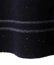 RLFAF67260 HIROKO BIS GRANDE(ヒロコ ビス グランデ) 【大きいサイズ】ボーダーネックスパンコールニットプルオーバー グレー