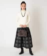 RLFAF67260 HIROKO BIS GRANDE(ヒロコ ビス グランデ) 【大きいサイズ】ボーダーネックスパンコールニットプルオーバー グレー