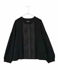 RLFAF70460 HIROKO BIS GRANDE(ヒロコ ビス グランデ) 【大きいサイズ】レースドッキングニットカーディガン ブラック