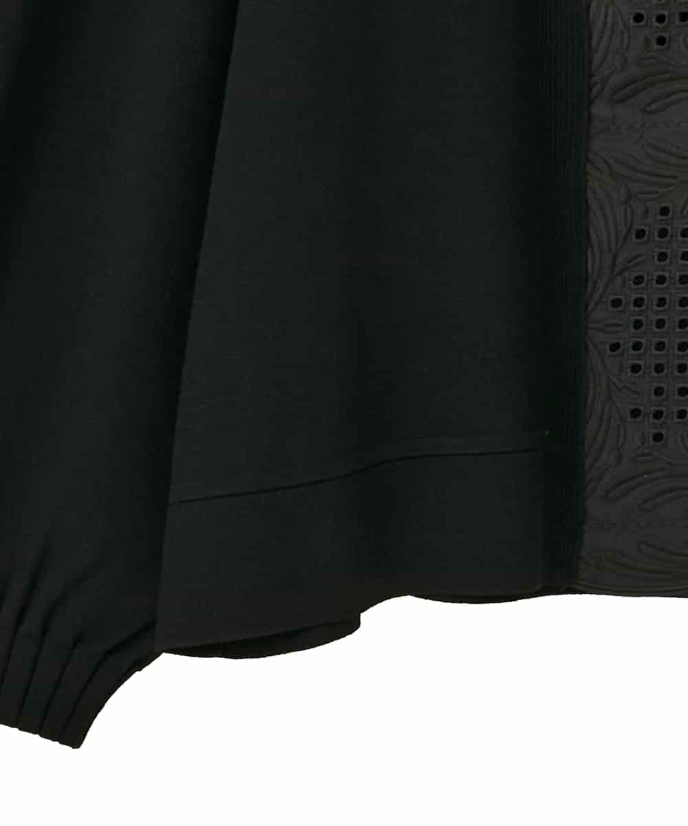 RLFAF70460 HIROKO BIS GRANDE(ヒロコ ビス グランデ) 【大きいサイズ】レースドッキングニットカーディガン ブラック