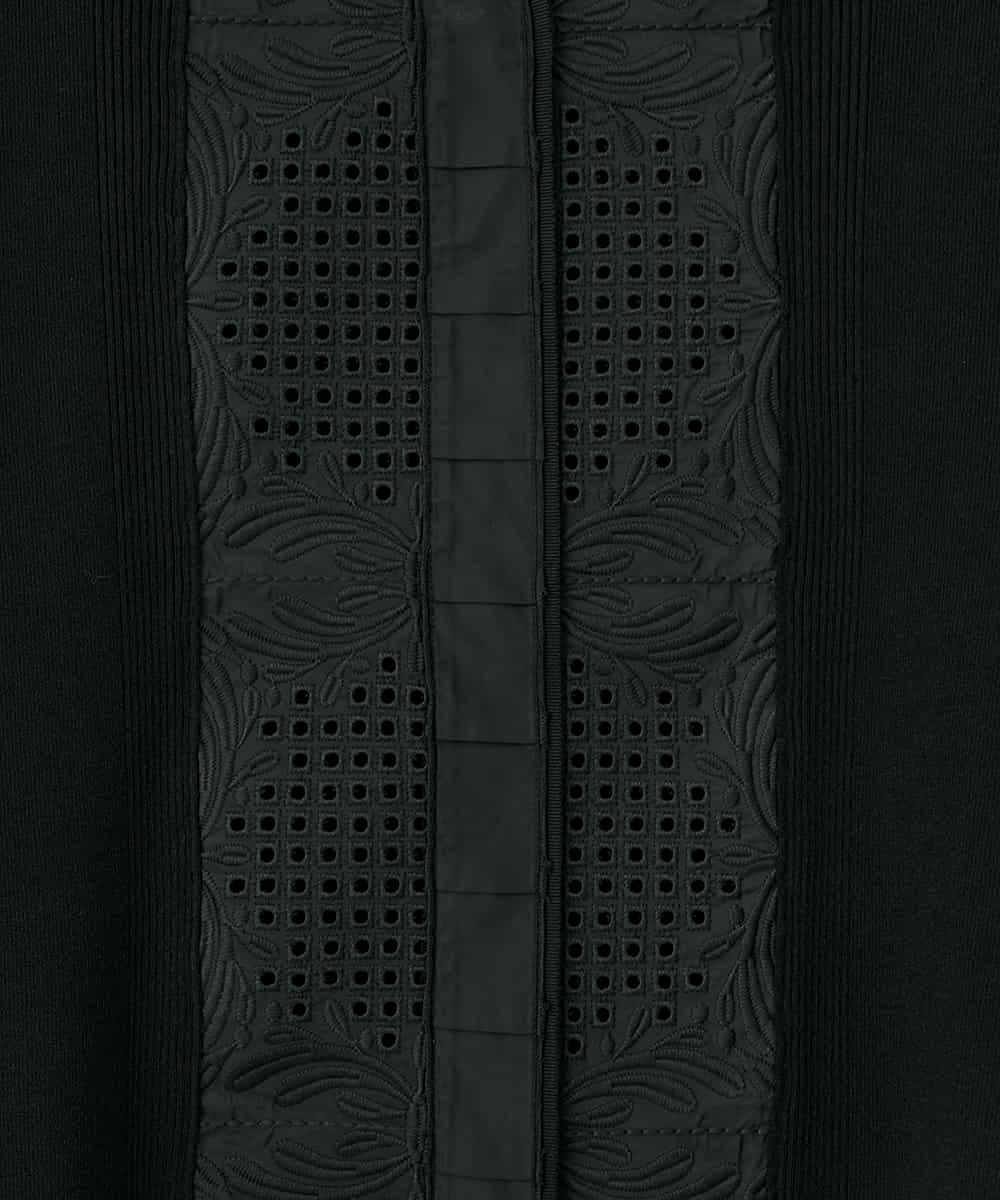 RLFAF70460 HIROKO BIS GRANDE(ヒロコ ビス グランデ) 【大きいサイズ】レースドッキングニットカーディガン ブラック