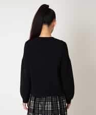 RLFAF70460 HIROKO BIS GRANDE(ヒロコ ビス グランデ) 【大きいサイズ】レースドッキングニットカーディガン ブラック