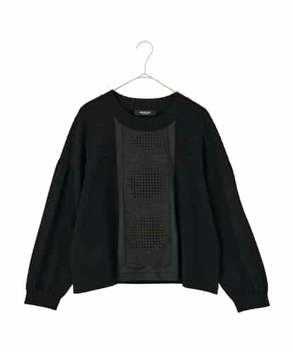 RLFAF71420 HIROKO BIS GRANDE 【大きいサイズ】レースドッキングニットプルオーバー