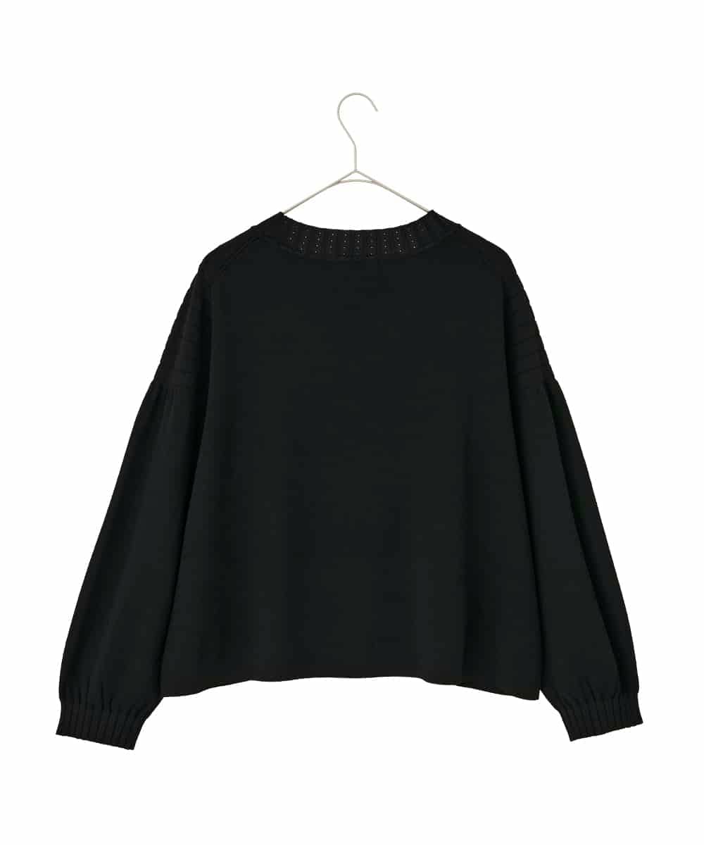 RLFAF71420 HIROKO BIS GRANDE(ヒロコ ビス グランデ) 【大きいサイズ】レースドッキングニットプルオーバー ブラック