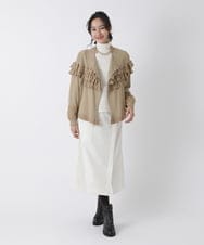 RLFAS05380 HIROKO BIS GRANDE(ヒロコ ビス グランデ) 【日本製】フリルニットカーディガン ブルー