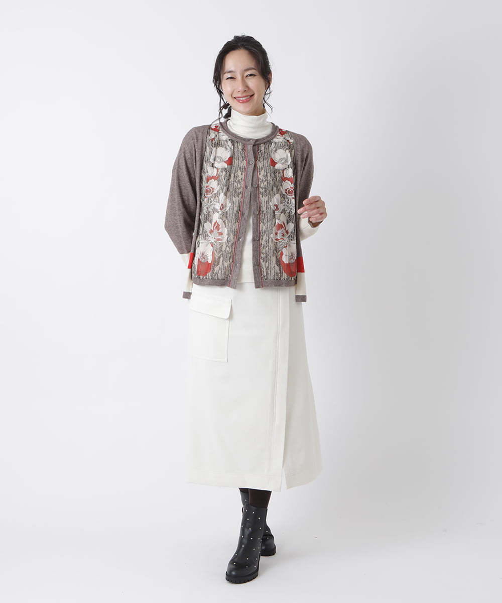 RLFAS10420 HIROKO BIS GRANDE(ヒロコ ビス グランデ) シフォンジョイントニット ベージュ