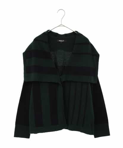 RLFAV01420 HIROKO BIS GRANDE ビックカラーストライプニットカーディガン