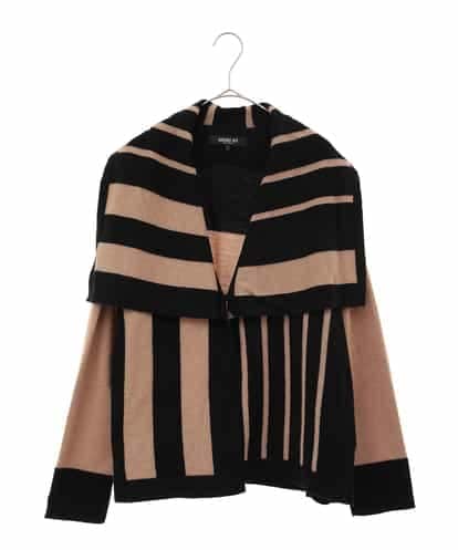 RLFAV01420  ビックカラーストライプニットカーディガン