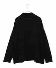 RLFAV02390 HIROKO BIS GRANDE(ヒロコ ビス グランデ) アシンメトリーストライプニットプルオーバー ブラック