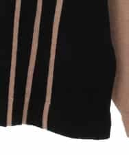 RLFAV02390 HIROKO BIS GRANDE(ヒロコ ビス グランデ) アシンメトリーストライプニットプルオーバー ブラック