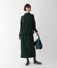 RLFAV02390 HIROKO BIS GRANDE(ヒロコ ビス グランデ) アシンメトリーストライプニットプルオーバー ブラック