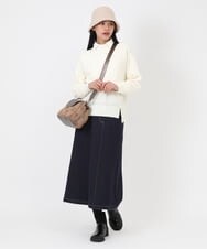 RLFAW20360 HIROKO BIS GRANDE(ヒロコ ビス グランデ) ウールスムースジョイントニットプルオーバー ラベンダー