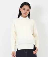 RLFAW20360 HIROKO BIS GRANDE(ヒロコ ビス グランデ) ウールスムースジョイントニットプルオーバー ラベンダー