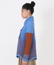 RLFAW22420 HIROKO BIS GRANDE(ヒロコ ビス グランデ) タックウェーブサイドジップカーディガン パープル
