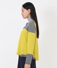 RLFAW30320 HIROKO BIS GRANDE(ヒロコ ビス グランデ) バイカラー刺繍ニットカーディガン イエロー