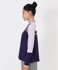 RLFAW31290 HIROKO BIS GRANDE(ヒロコ ビス グランデ) バイカラー刺繍ニットプルオーバー ラベンダー