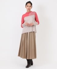 RLFAW31290 HIROKO BIS GRANDE(ヒロコ ビス グランデ) バイカラー刺繍ニットプルオーバー ラベンダー