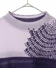 バイカラー刺繍ニットプルオーバー(ニット・セーター) | HIROKO BIS