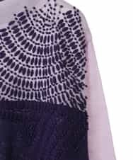 RLFAW31290 HIROKO BIS GRANDE(ヒロコ ビス グランデ) バイカラー刺繍ニットプルオーバー ラベンダー