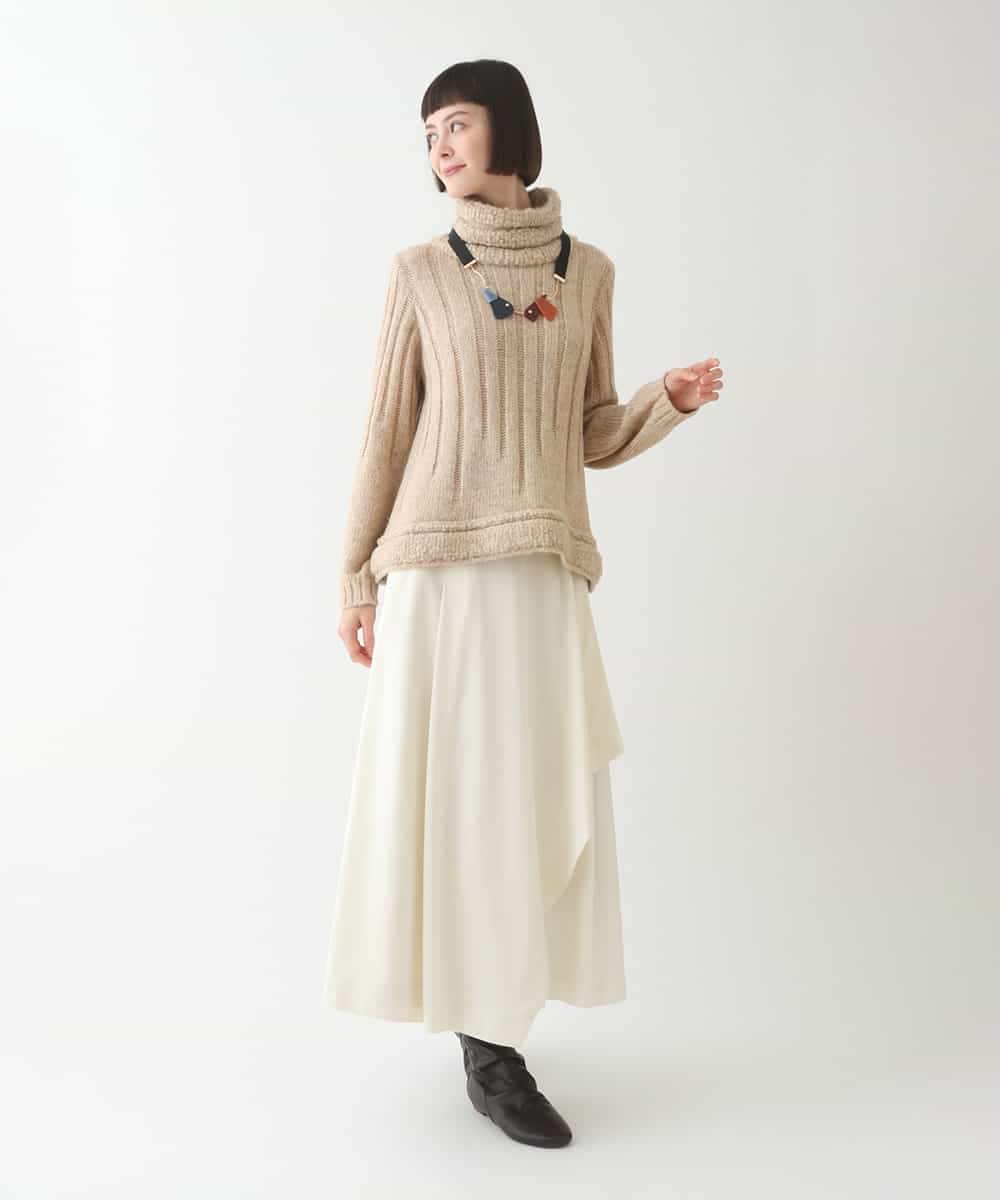 RLFAX10360 HIROKO BIS GRANDE(ヒロコ ビス グランデ) ヘアリーウールニットプルオーバー ベージュ