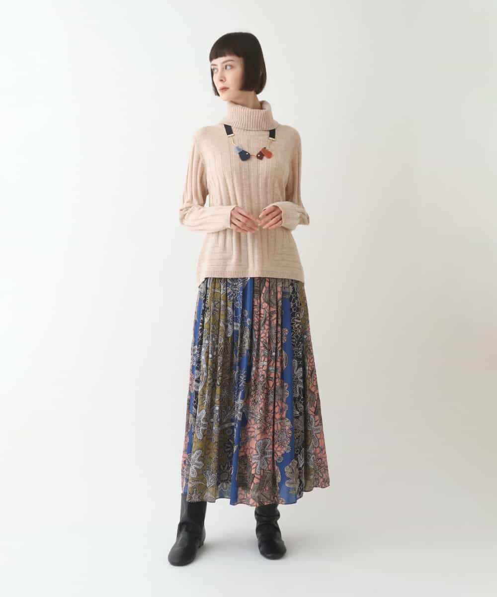 RLFAX11230 HIROKO BIS GRANDE(ヒロコ ビス グランデ) エアヤーンハイネックニットプルオーバー オレンジ